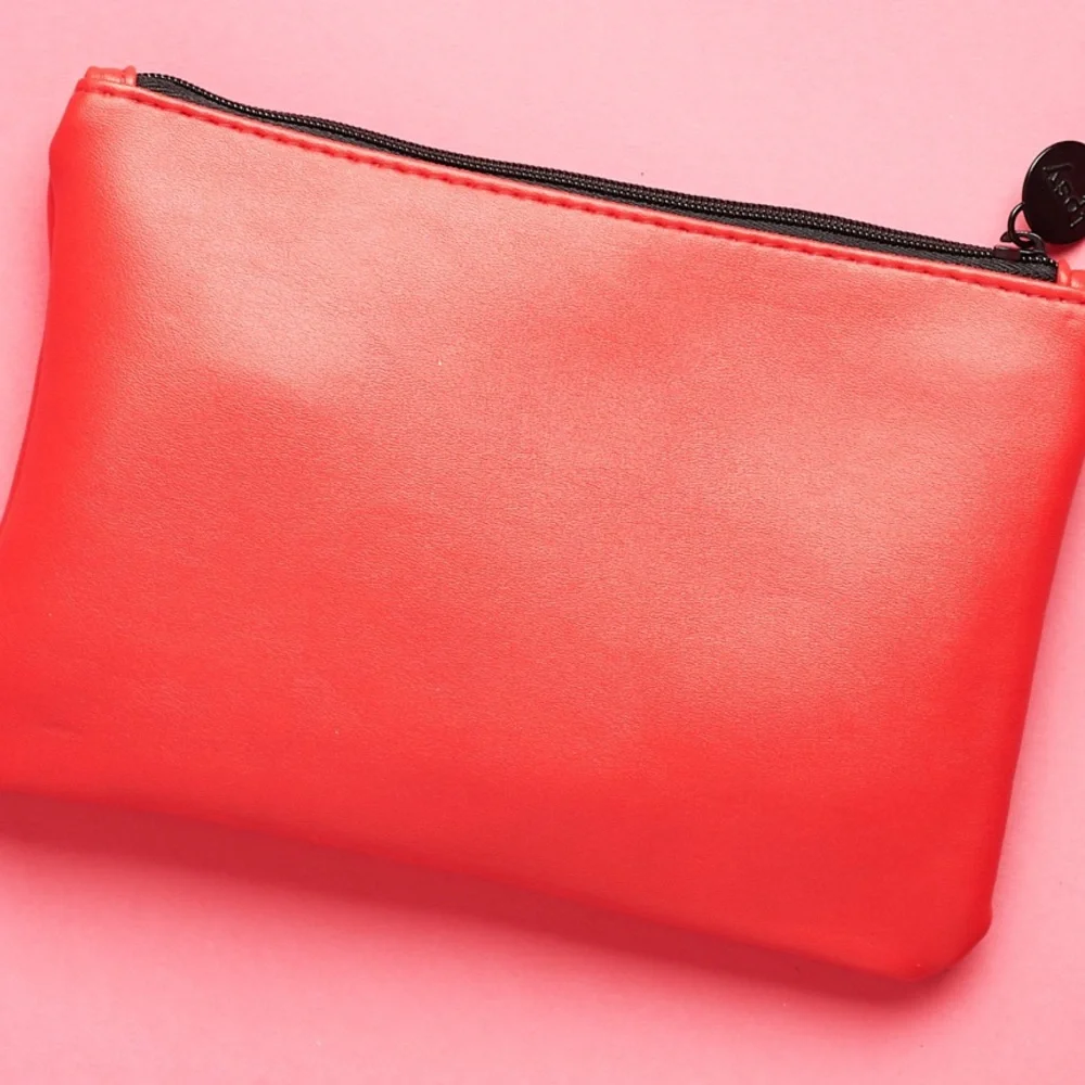 Ipsy Red Faux Leather Masquerade Themed Cosmetic Glam Bag